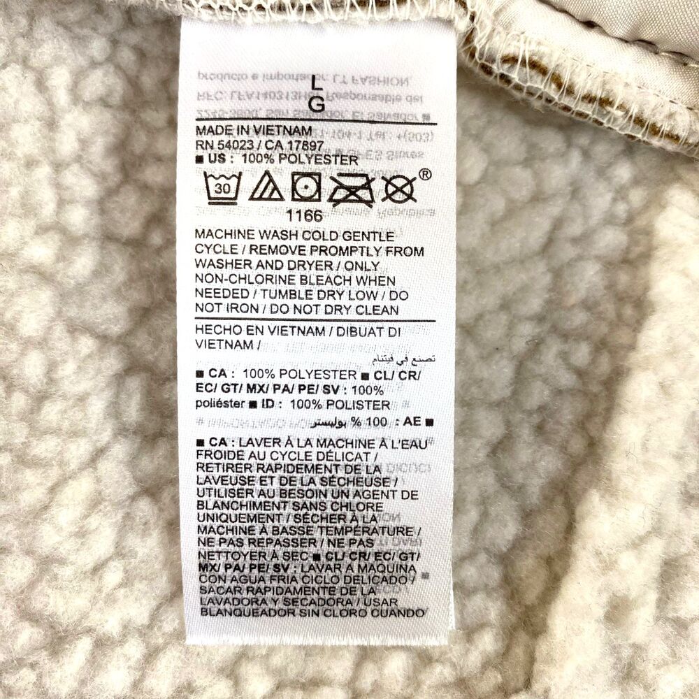 Old Navy Sherpa Lined Faux Suede Vest Womens Size L Cream Camel Brown Jacket - Picture 12 of 16